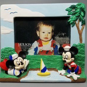 NWOT Vtg 3-D Disney Art Deco Mickey Minnie Sailors Photo Frame - See Video